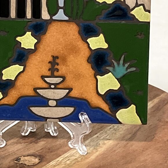 Pacific Blue Tile California Mission SAN JUAN CAPISTRANO Hand Painted Art Trivet - Picture 5 of 7